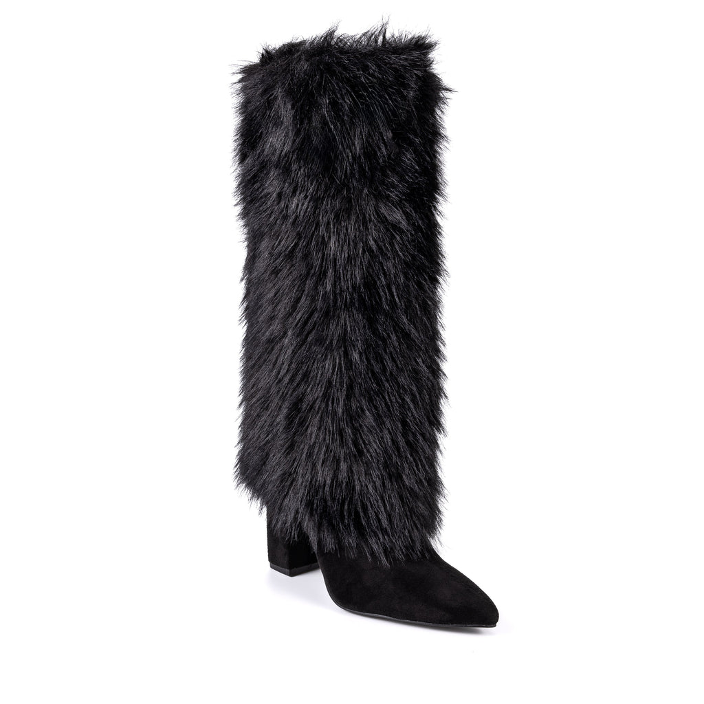 Wendy Black Fur Boot